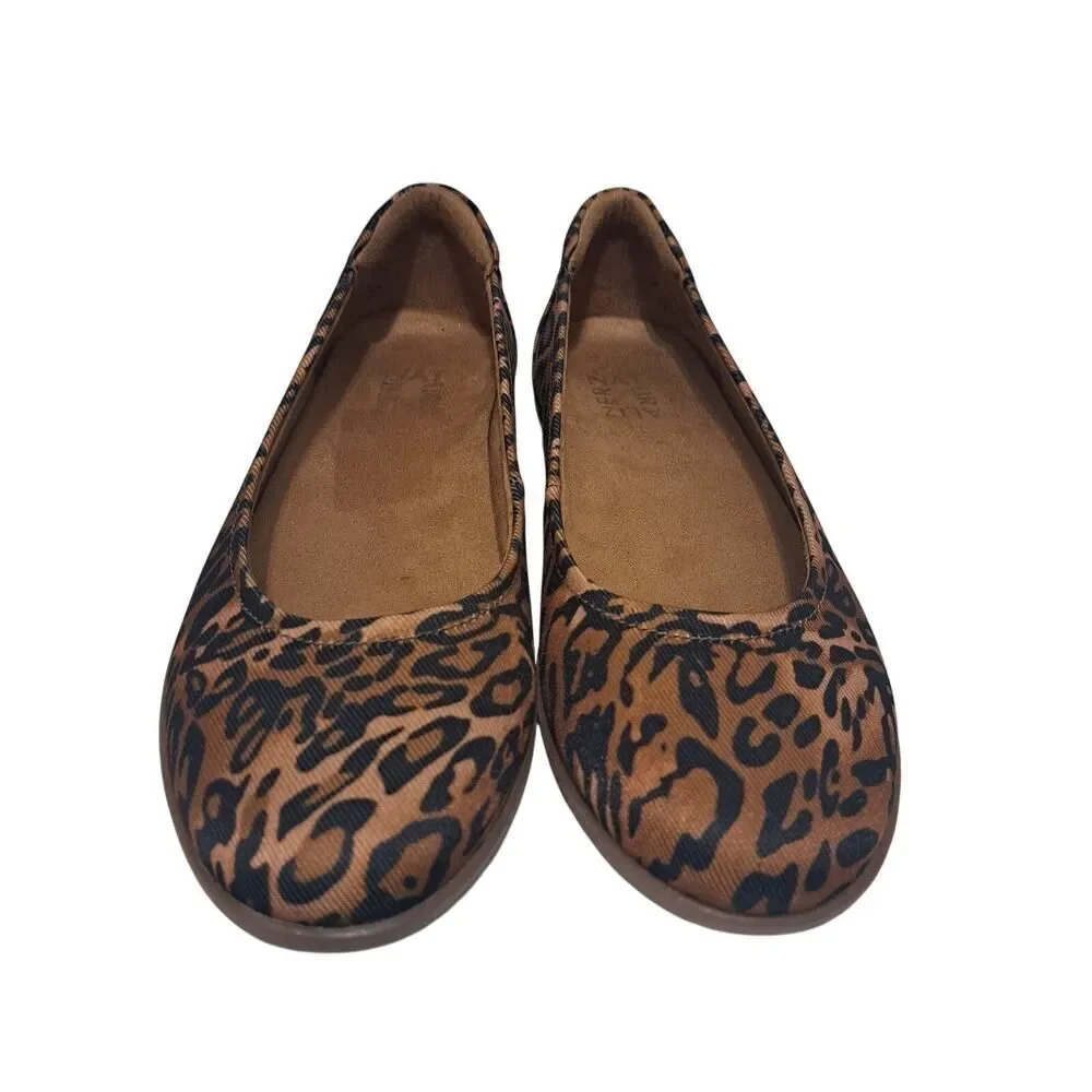 Naturalizer Balletcore Flexy Ballet Flat Stylish Slip On Leopard Print Size 9W